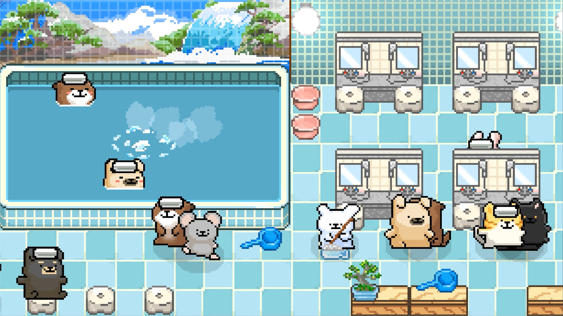 线条小狗：动物温泉/Animal Spa  第1张